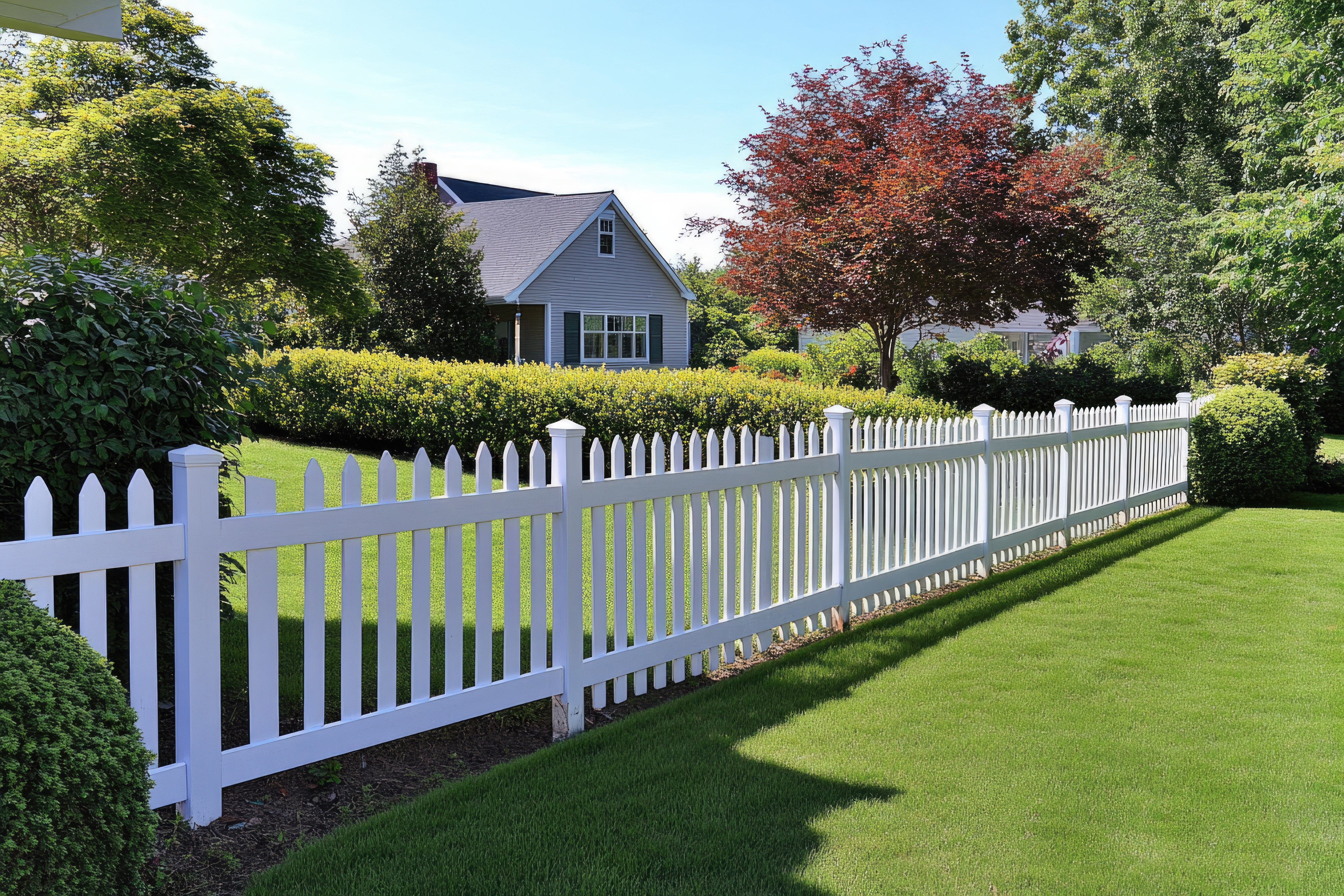 Vinyl picket fence